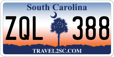 SC license plate ZQL388