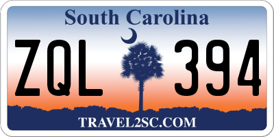 SC license plate ZQL394