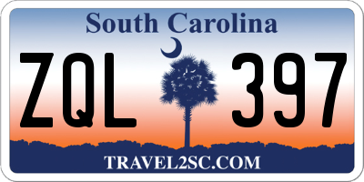 SC license plate ZQL397