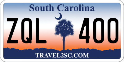 SC license plate ZQL400