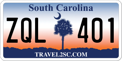 SC license plate ZQL401