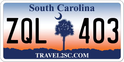 SC license plate ZQL403