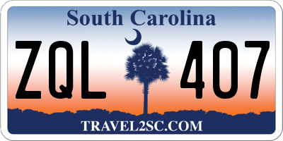 SC license plate ZQL407