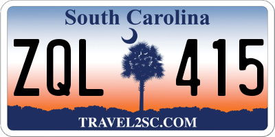 SC license plate ZQL415