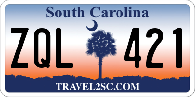 SC license plate ZQL421