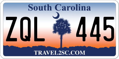 SC license plate ZQL445