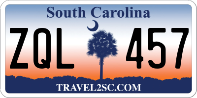 SC license plate ZQL457
