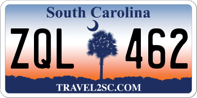 SC license plate ZQL462