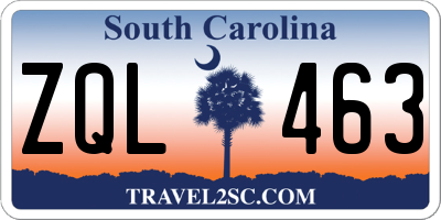 SC license plate ZQL463