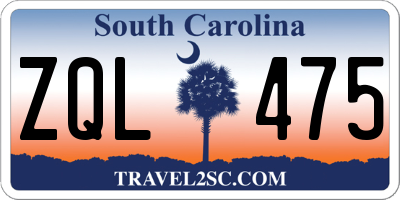 SC license plate ZQL475