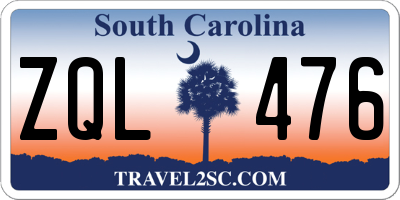 SC license plate ZQL476