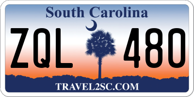 SC license plate ZQL480