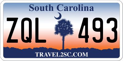SC license plate ZQL493