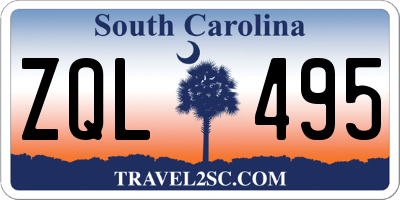 SC license plate ZQL495