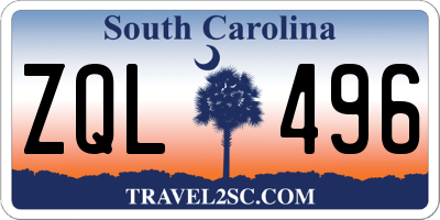 SC license plate ZQL496