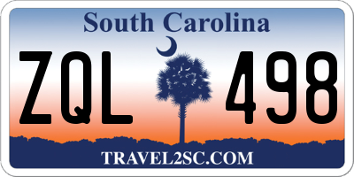 SC license plate ZQL498