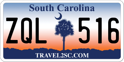 SC license plate ZQL516