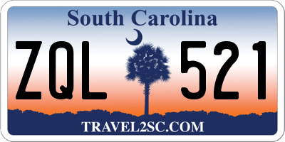 SC license plate ZQL521