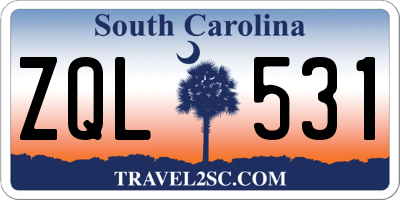 SC license plate ZQL531