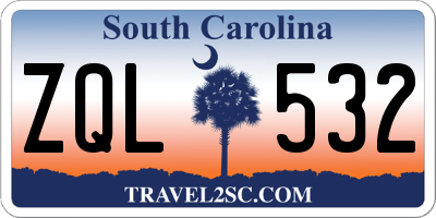SC license plate ZQL532