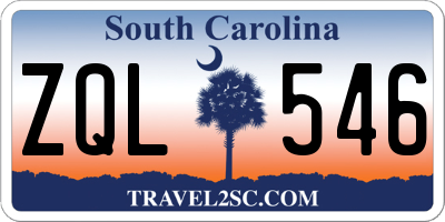 SC license plate ZQL546