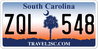 SC license plate ZQL548