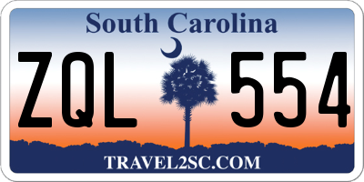 SC license plate ZQL554