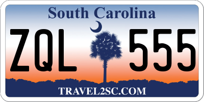SC license plate ZQL555