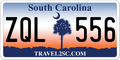 SC license plate ZQL556