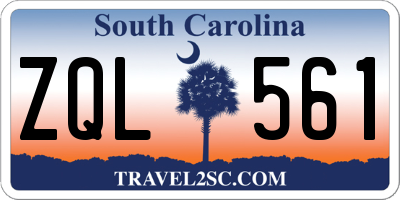 SC license plate ZQL561