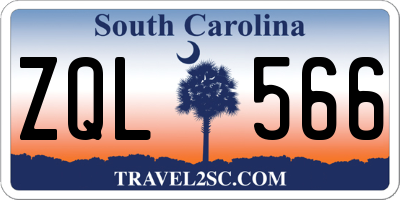 SC license plate ZQL566