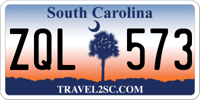 SC license plate ZQL573