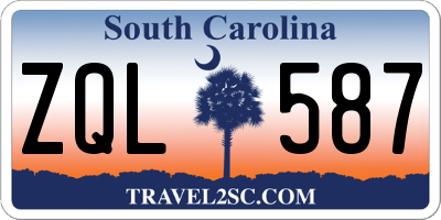 SC license plate ZQL587