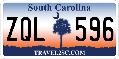 SC license plate ZQL596