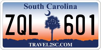 SC license plate ZQL601