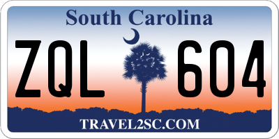 SC license plate ZQL604