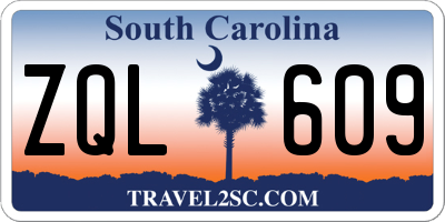 SC license plate ZQL609