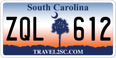 SC license plate ZQL612