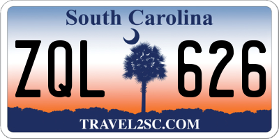 SC license plate ZQL626