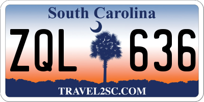 SC license plate ZQL636