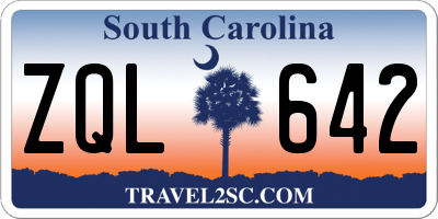 SC license plate ZQL642