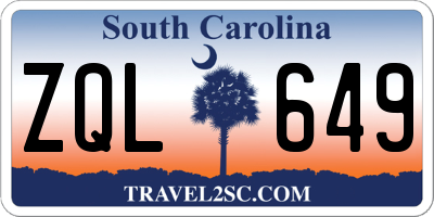 SC license plate ZQL649