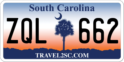 SC license plate ZQL662