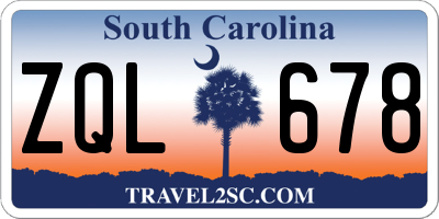 SC license plate ZQL678