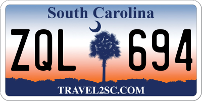 SC license plate ZQL694