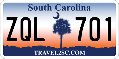 SC license plate ZQL701