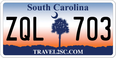 SC license plate ZQL703