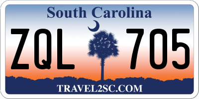 SC license plate ZQL705
