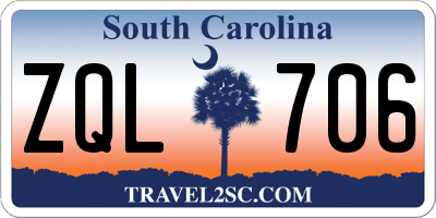 SC license plate ZQL706