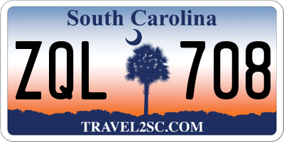 SC license plate ZQL708